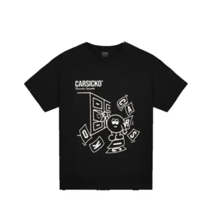 Black Carsicko Printed Tee