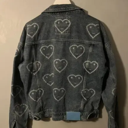 Blue and White Carsicko Denim Jean Jacket