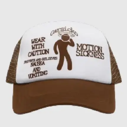 White/Brown Carsicko Motion Sickness Snapback Hat